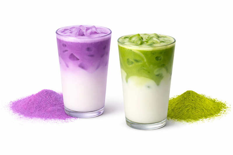 Notre Matcha cérémonial et notre poudre d'Ube premium